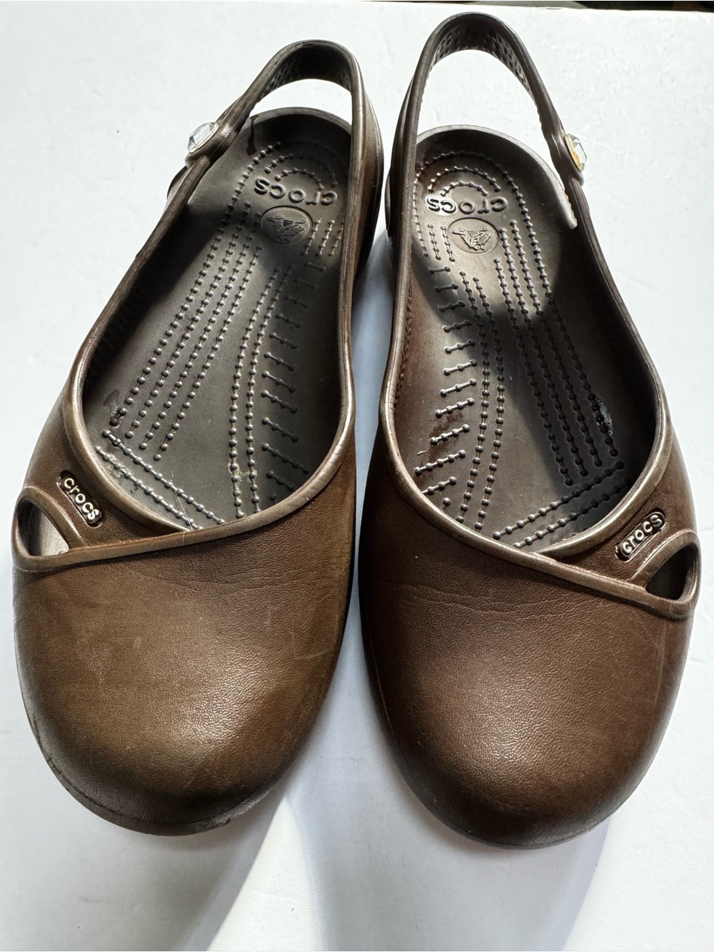 CROCS Slingback Ballet Slingback Flats Jewel Cutout Olivia Black b Womens size 8 - Picture 6 of 14
